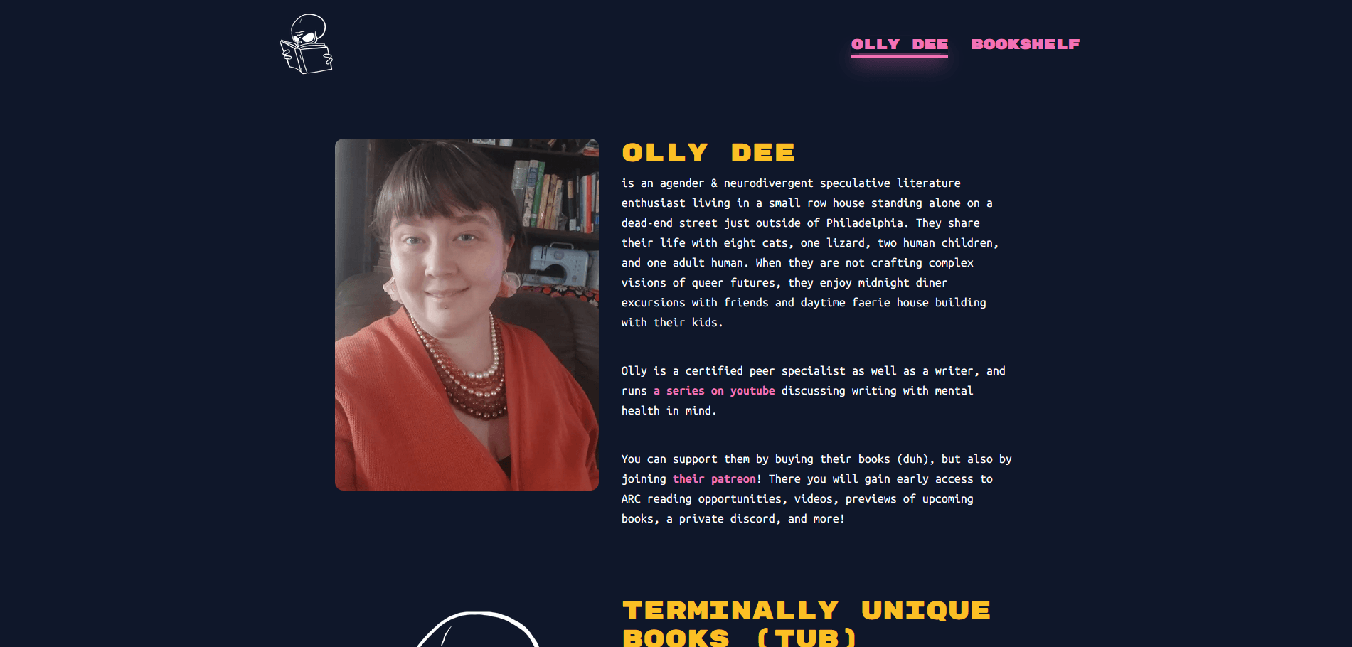 screenshot of ollydee.com