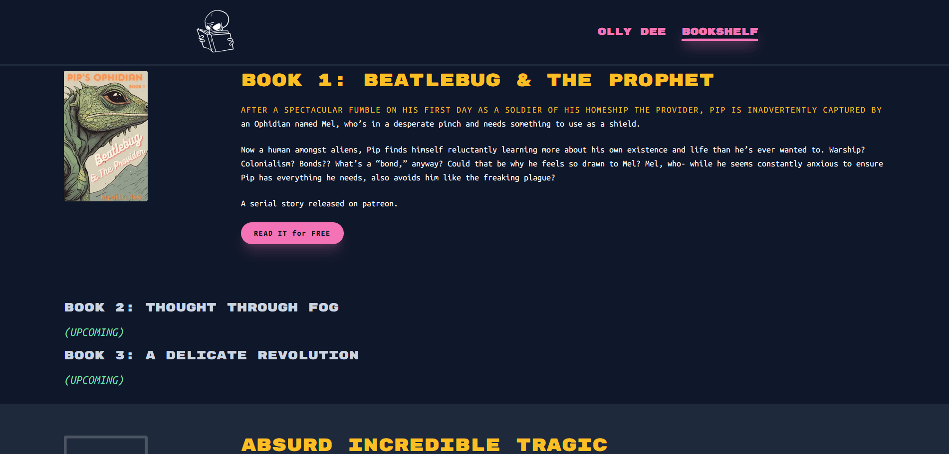 screenshot of ollydee.com